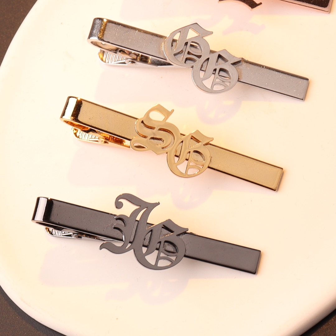 Tie Clip Silver - Clip de corbata con iniciales de