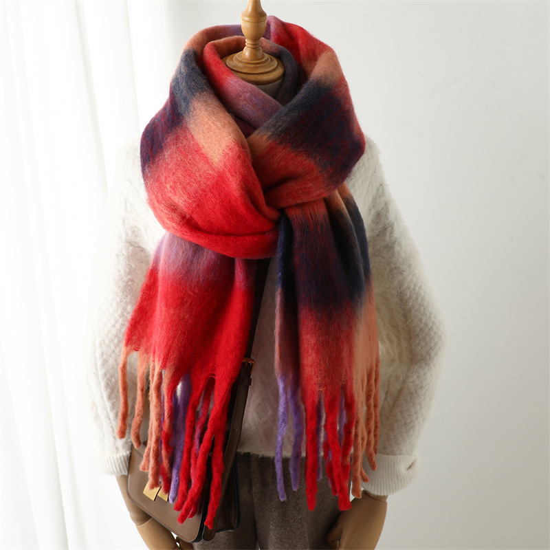 Muffler Men Wool - Nuevo Bufanda de Cuadros para Otoño