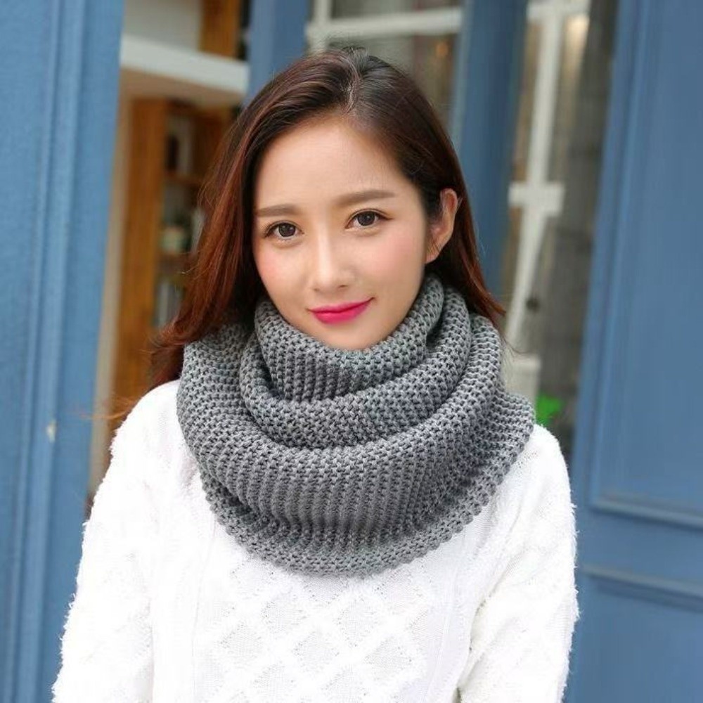 Infinity Scarf Knit - Bufanda de punto grueso de color