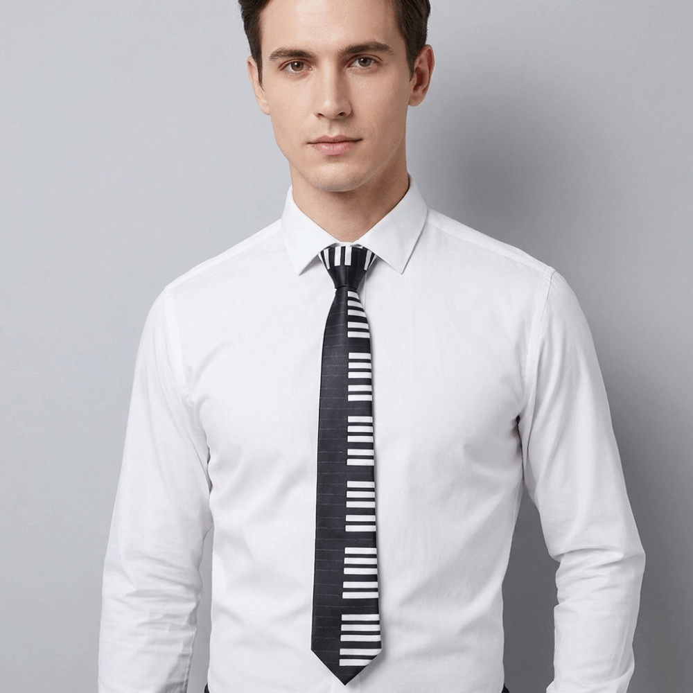 Skinny Tie Men - Corbata Delgada y Sencilla Estilo Piano,