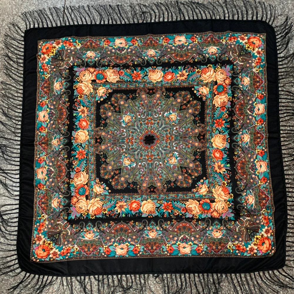 130*130cm de lujo estampado Fl - Bandana Cotton reseña y precio