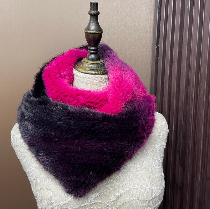 Bufanda de piel de visón autén - Infinity Scarf Knit reseña y precio