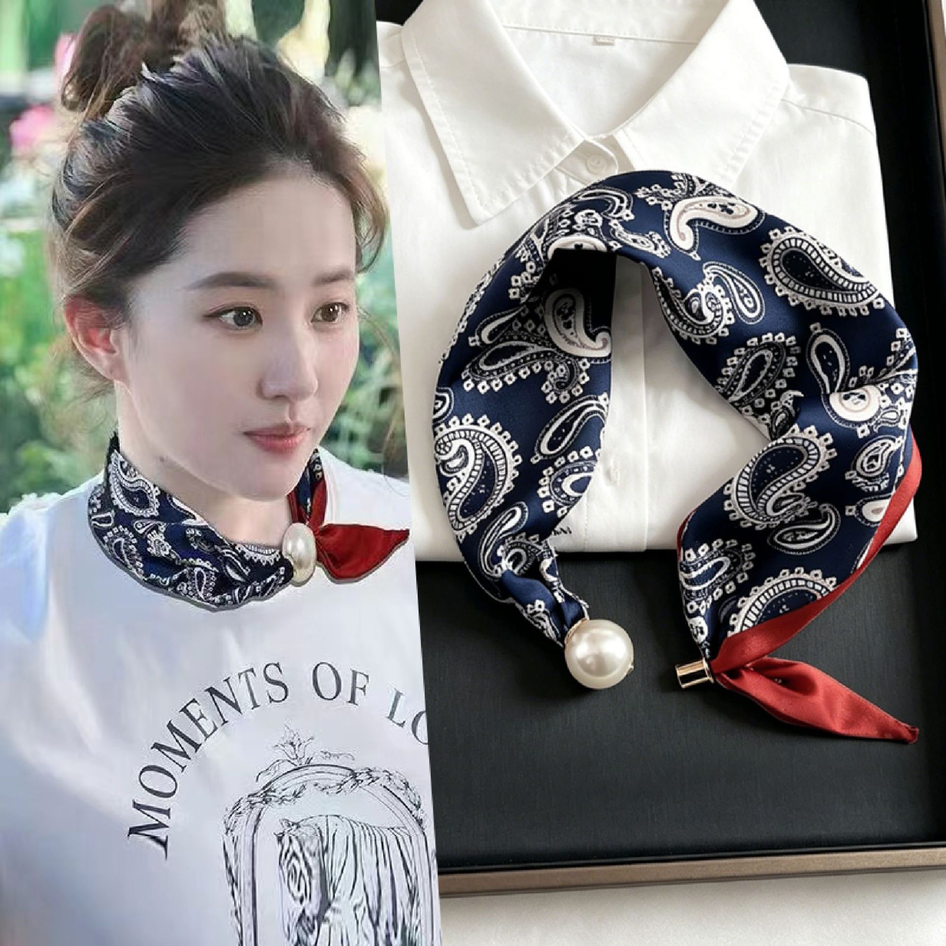 Nuevo Pañuelo con Estampado Pa - Ascot Neck Scarf reseña y precio