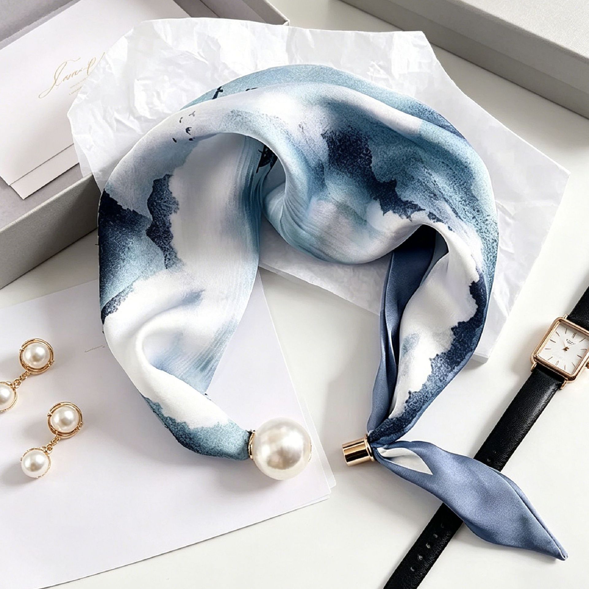 Nuevo Pañuelo con Estampado Pa - Ascot Neck Scarf reseña y precio