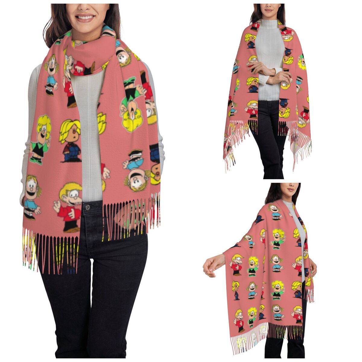 Bufanda con borlas para mujer, - Pashmina Wrap Large reseña y precio